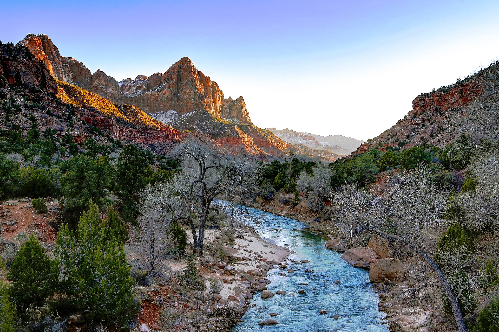 The Watchman and Zion Canyon scenery